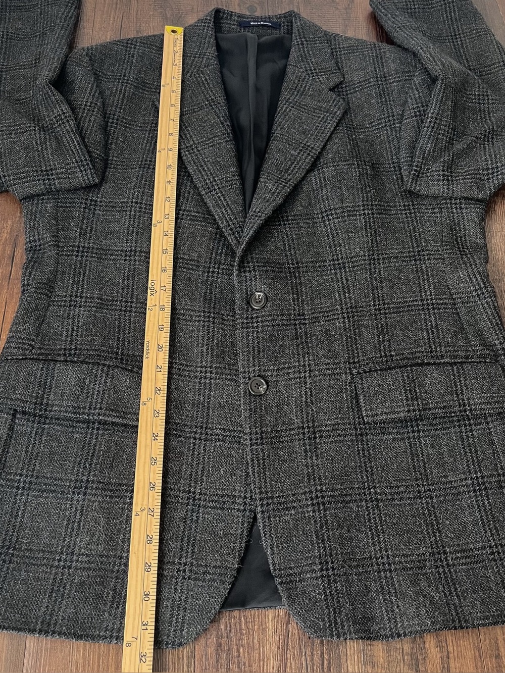 Ralph Lauren Chaps Sport Coat Plaid Wool Alpaca Blazer Jacket Size 42R Gray Blue - Picture 12 of 16